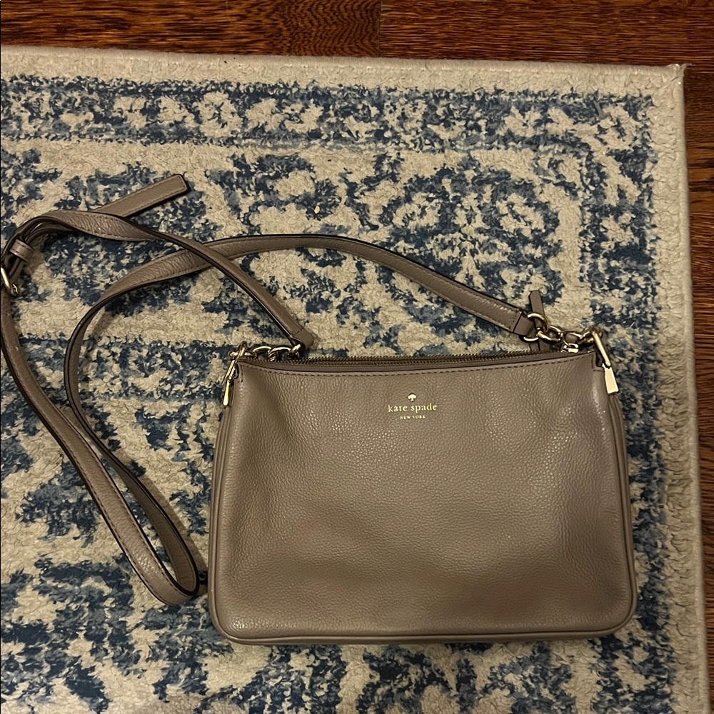Kate Spade Taupe Leather Crossbody Bag